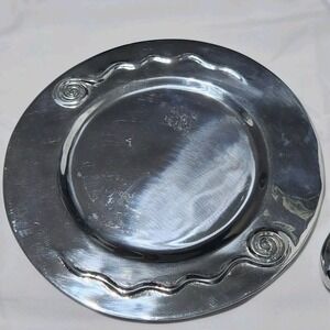 Holland Boone Polished‎ Pewter Plate Spiral Vintage